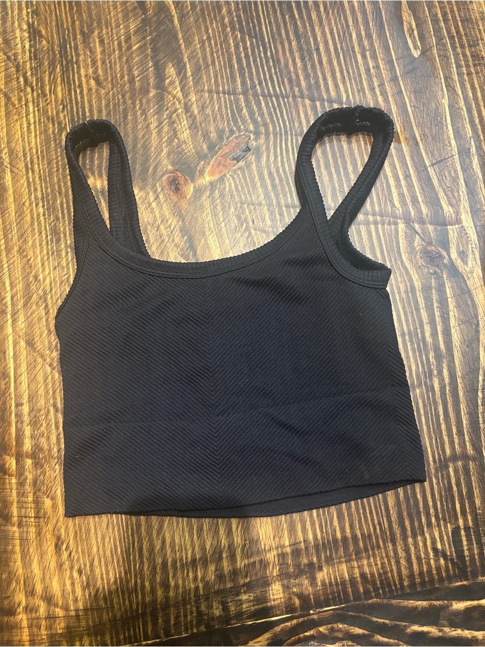 Nikibiki Black Ribbed Crop Tank Top